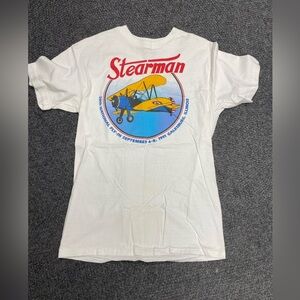 National Stearman Fly In 1991 Tshirt 20th Anniversary Biplane Aircraft WWII USA